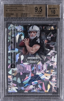 2014 Panini Contenders “Cracked Ice” Rookie Ticket #214A Derek Carr Signed Rookie Card (#12/22) – BGS GEM MINT 9.5/BGS 10
